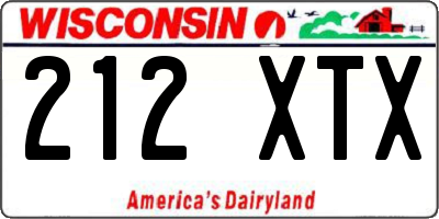 WI license plate 212XTX