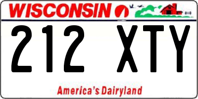 WI license plate 212XTY