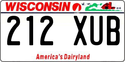WI license plate 212XUB