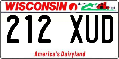 WI license plate 212XUD
