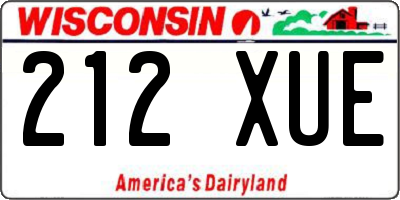 WI license plate 212XUE