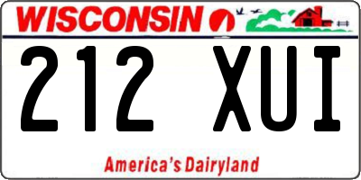 WI license plate 212XUI