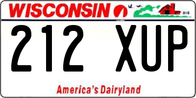 WI license plate 212XUP