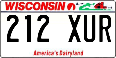 WI license plate 212XUR