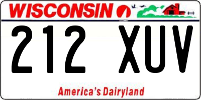 WI license plate 212XUV