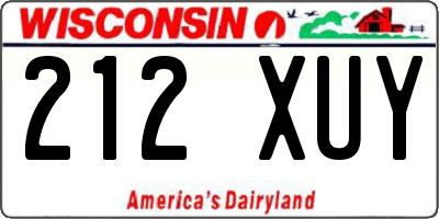 WI license plate 212XUY