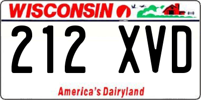 WI license plate 212XVD