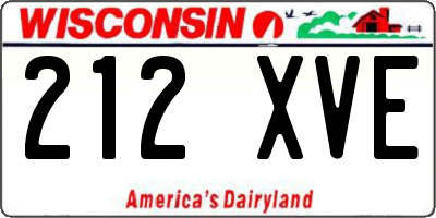 WI license plate 212XVE