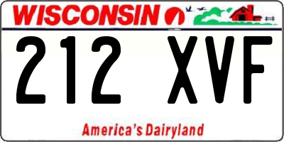 WI license plate 212XVF