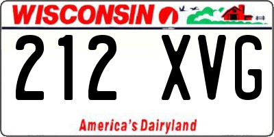 WI license plate 212XVG