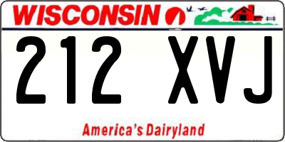 WI license plate 212XVJ