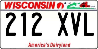 WI license plate 212XVL