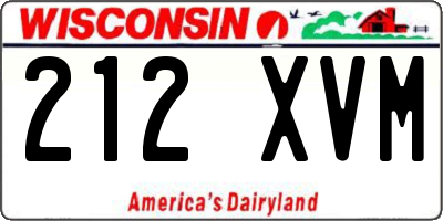 WI license plate 212XVM
