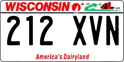 WI license plate 212XVN