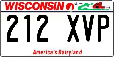 WI license plate 212XVP
