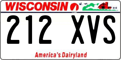 WI license plate 212XVS