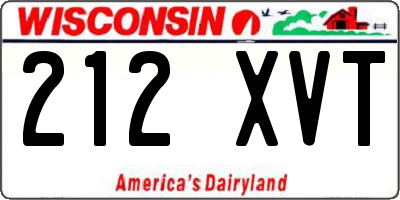 WI license plate 212XVT