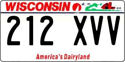 WI license plate 212XVV