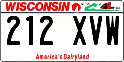 WI license plate 212XVW