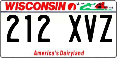 WI license plate 212XVZ