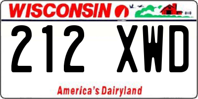 WI license plate 212XWD