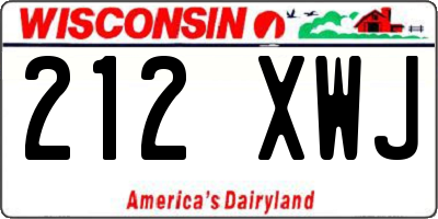 WI license plate 212XWJ