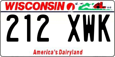 WI license plate 212XWK
