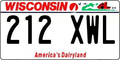 WI license plate 212XWL