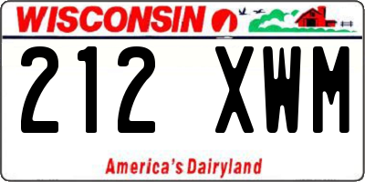 WI license plate 212XWM