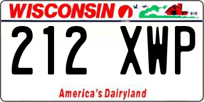 WI license plate 212XWP
