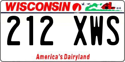 WI license plate 212XWS