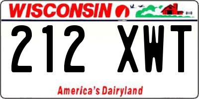WI license plate 212XWT