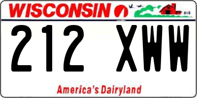 WI license plate 212XWW