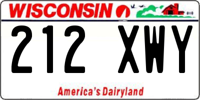 WI license plate 212XWY