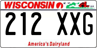 WI license plate 212XXG