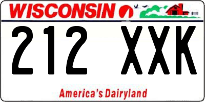 WI license plate 212XXK