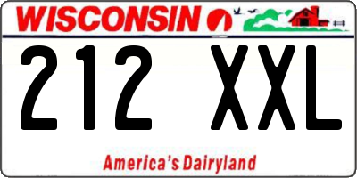 WI license plate 212XXL
