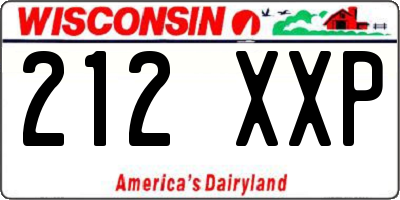 WI license plate 212XXP