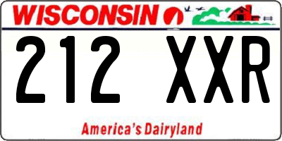 WI license plate 212XXR