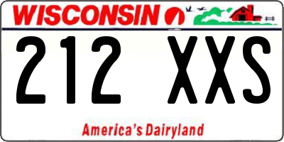 WI license plate 212XXS