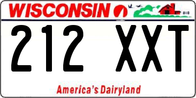 WI license plate 212XXT
