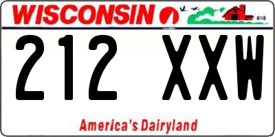 WI license plate 212XXW