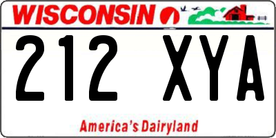 WI license plate 212XYA