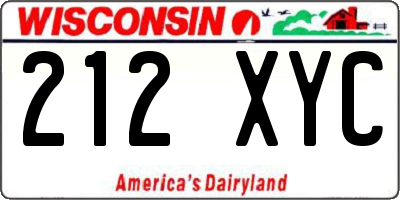 WI license plate 212XYC
