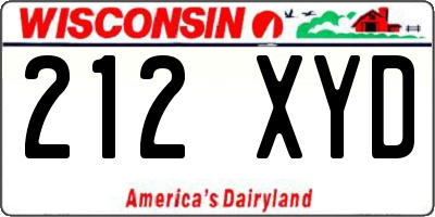 WI license plate 212XYD