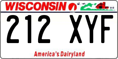 WI license plate 212XYF