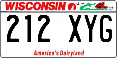 WI license plate 212XYG