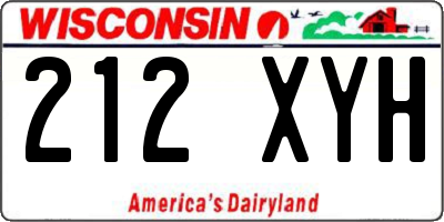 WI license plate 212XYH