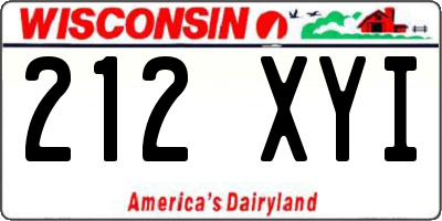 WI license plate 212XYI