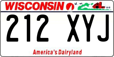 WI license plate 212XYJ